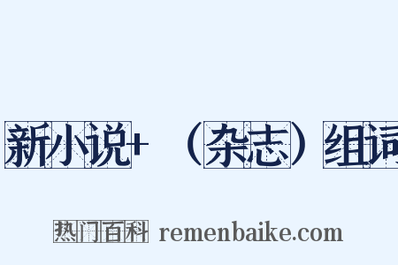新小说+（杂志）组词是什么意思的图片